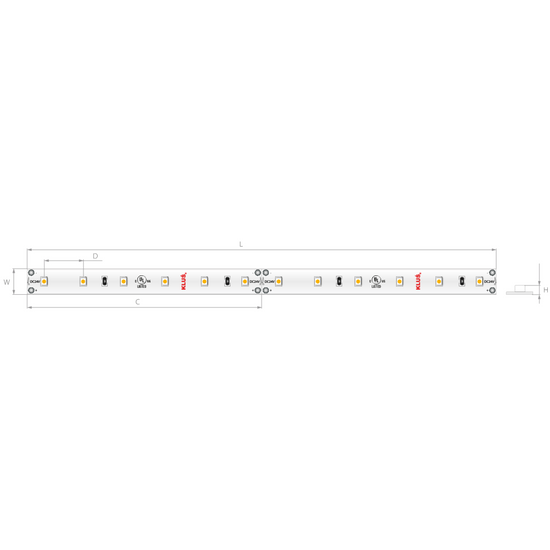 Bandă LED albastră 24V 4,8 W/m, 60 LED/m, IP20, 8 mm