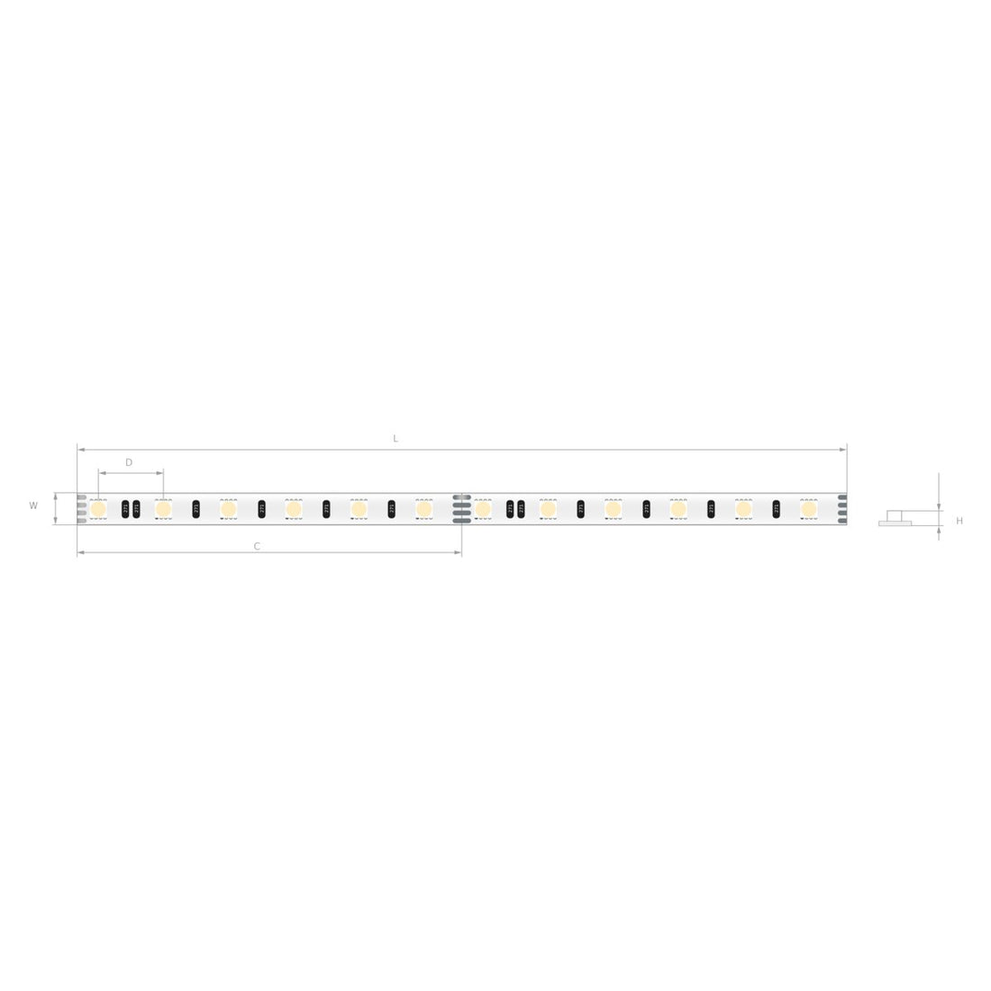 Bandă LED RGB 24V 15,7 W/m, 96 LED/m, IP20, 6 mm