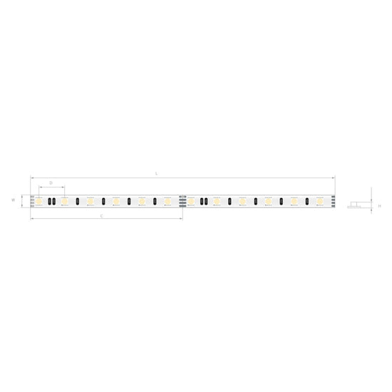 Bandă LED RGB 24V 15,7 W/m, 96 LED/m, IP20, 6 mm