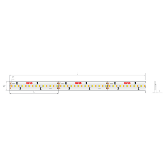 Bandă LED tunable white 24V 14,4 W/m, 252 LED/m, CRI 90, IP20, 10 mm