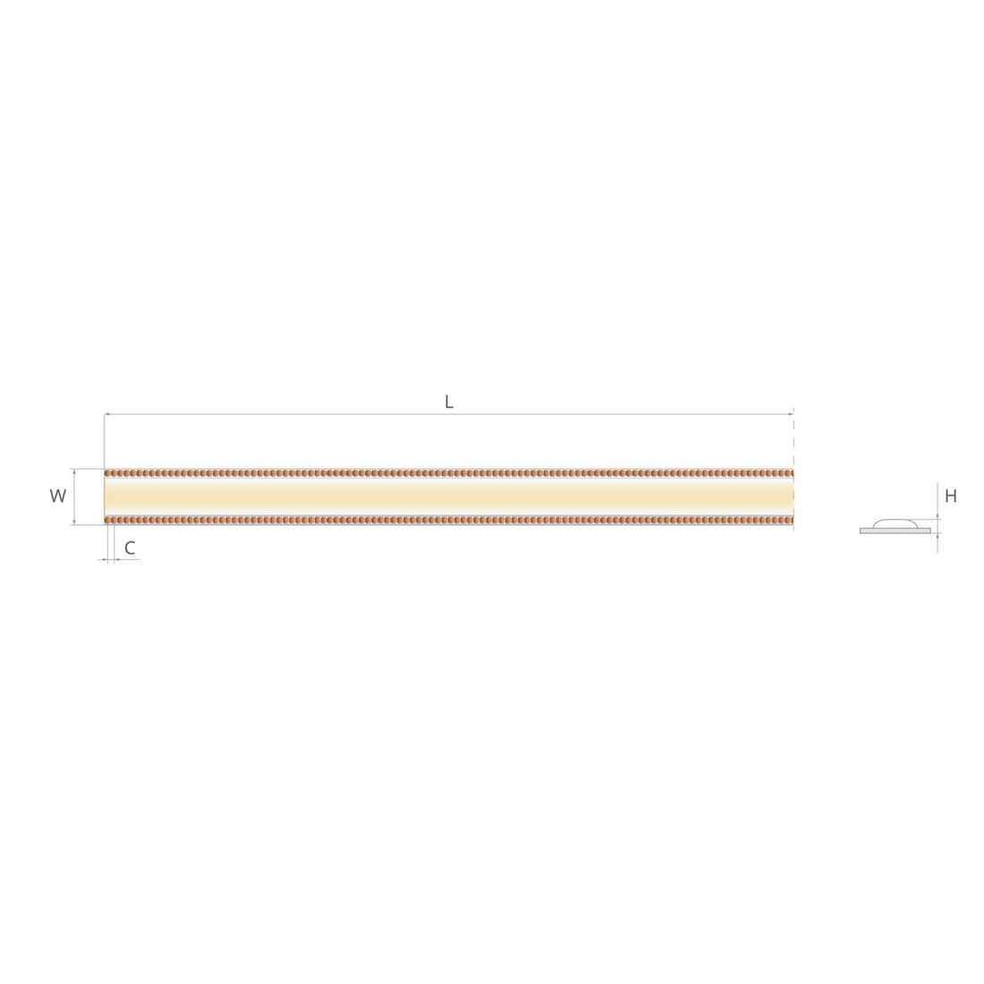 Bandă LED 24V 10 W/m, 320 LED/m, CRI 90, IP20, 8 mm, tăiere la 1 mm