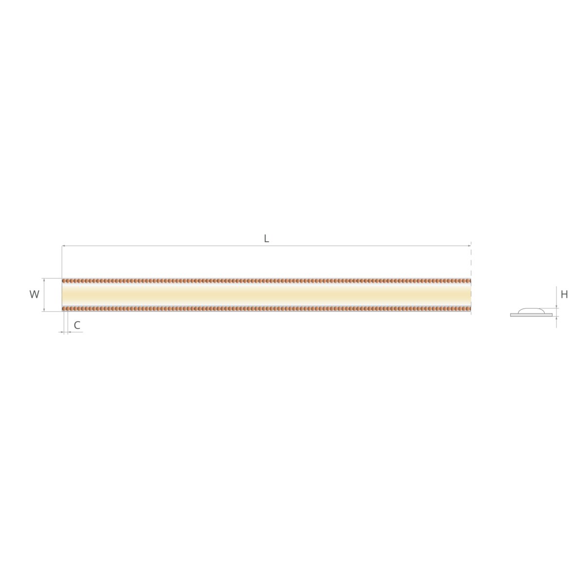 Bandă LED 24V 10 W/m, 320 LED/m, CRI 90, IP20, 8 mm, tăiere la 1 mm