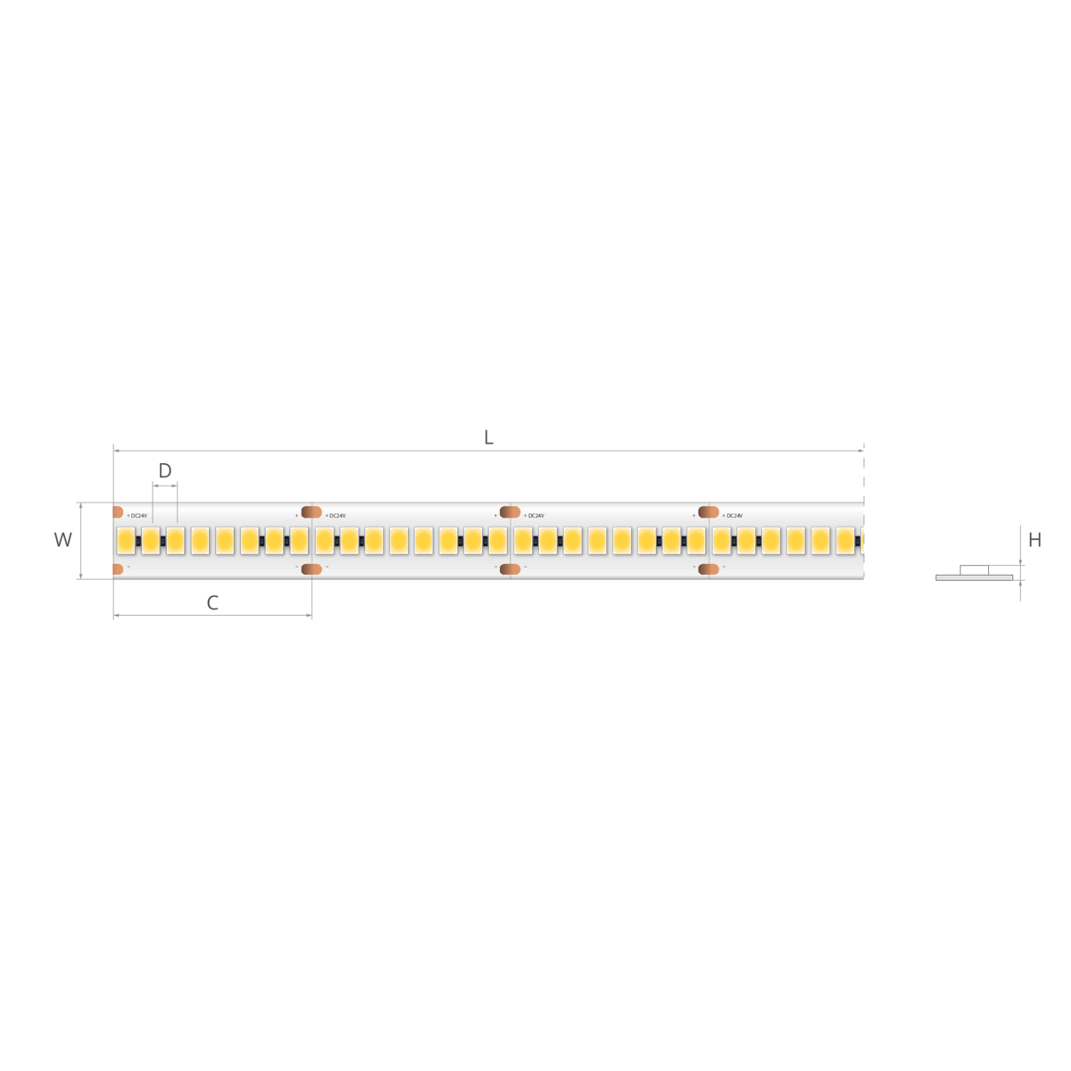 Bandă LED 24V 4,3 W/m, 240 LED/m, CRI 90, IP20, 10 mm