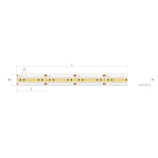Bandă LED 24V 4,3 W/m, 240 LED/m, CRI 90, IP20, 10 mm