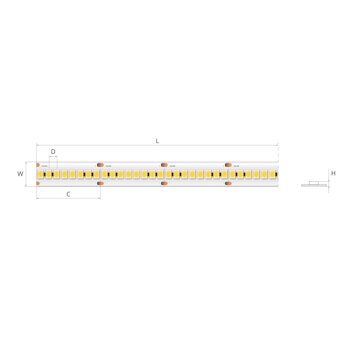 Bandă LED 24V 8,3 W/m, 240 LED/m, CRI 90, IP20, 10 mm