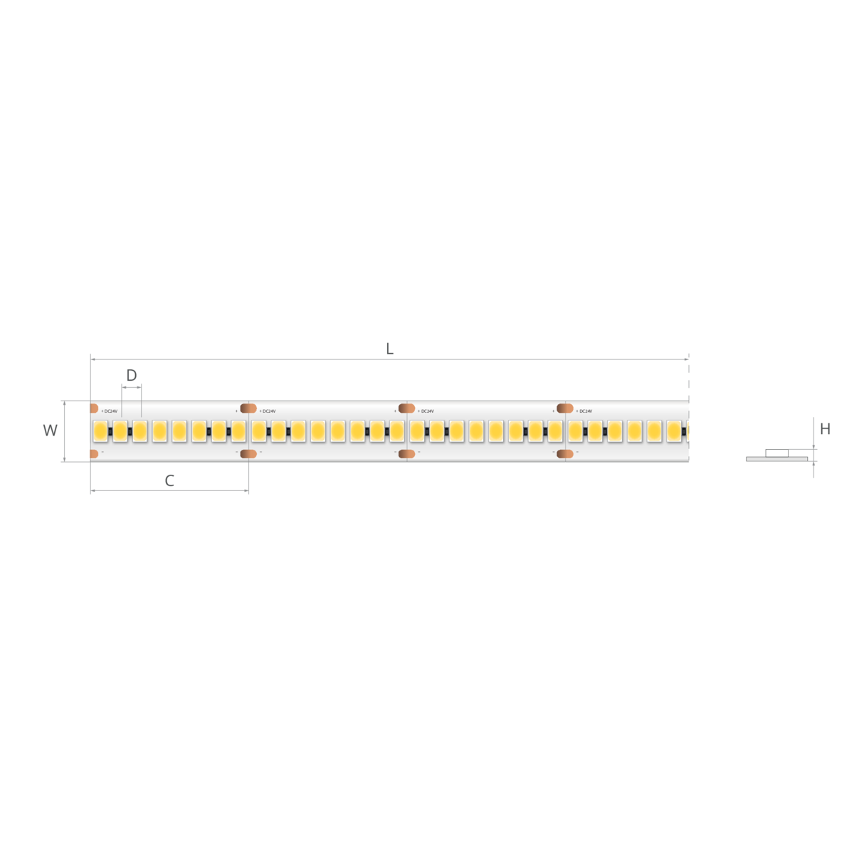 Bandă LED 24V 8,3 W/m, 240 LED/m, CRI 90, IP20, 10 mm