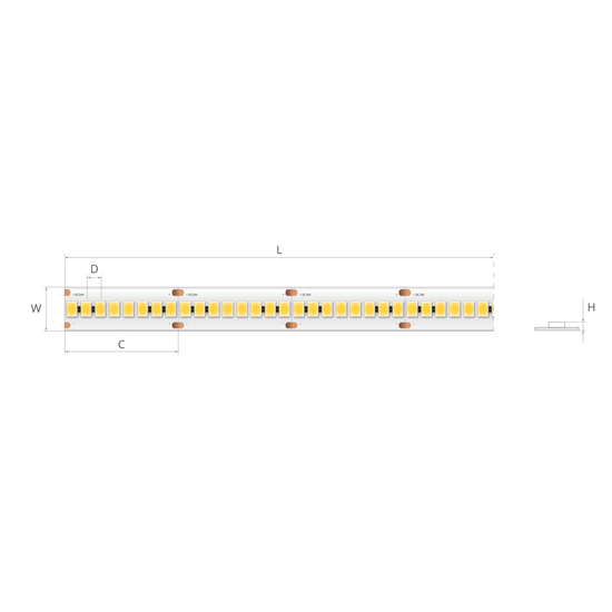 Bandă LED 24V 8,3 W/m, 240 LED/m, CRI 90, IP20, 10 mm