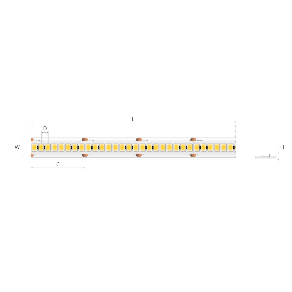 Bandă LED 24V 12,6 W/m, 240 LED/m, CRI 90, IP20, 10 mm