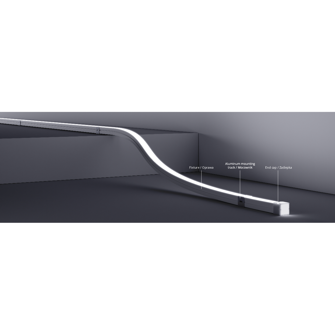 Desen tehnic neon flex LED emisie frontală 24V 14,8 W/m, CRI 90, IP67, 16 mm