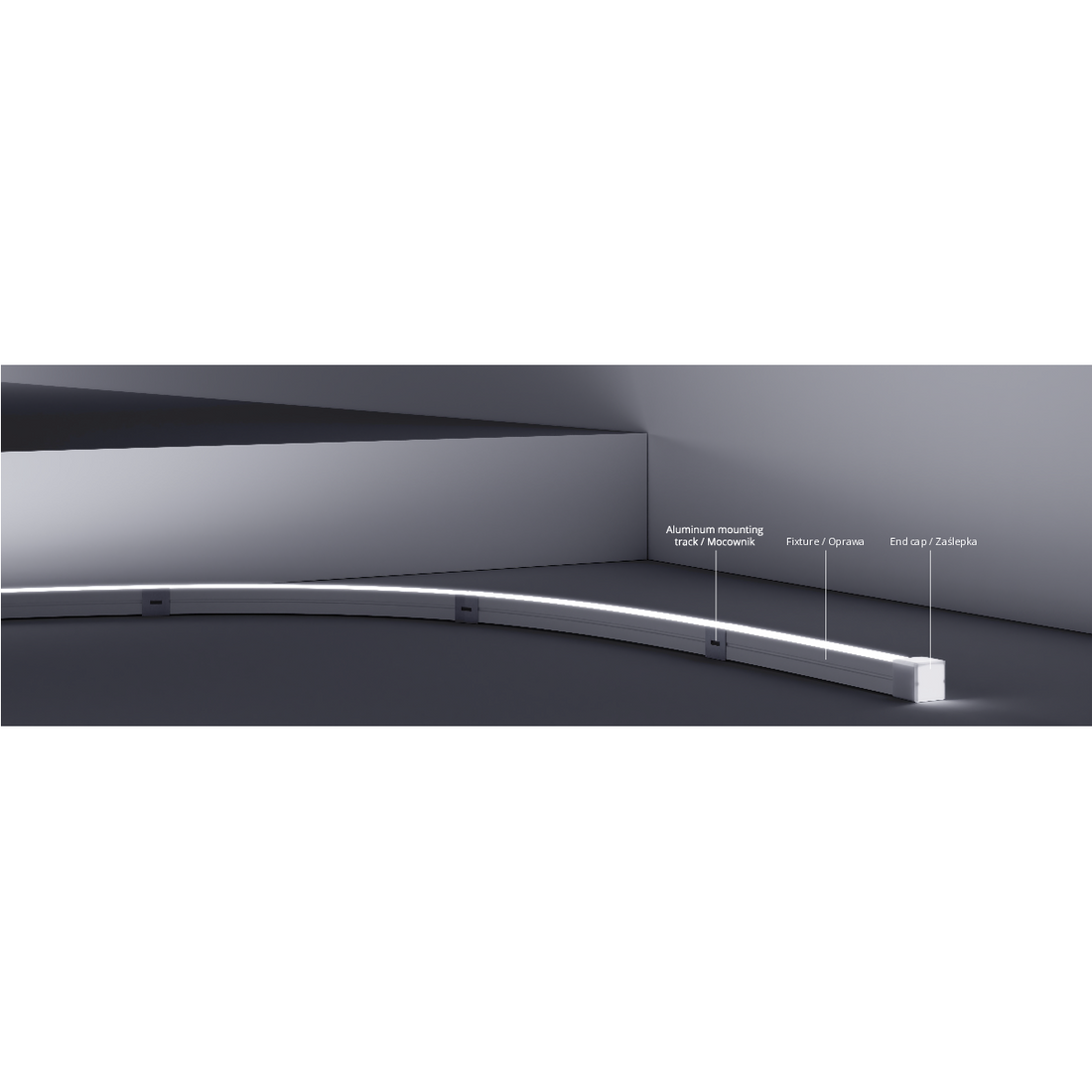 Desen tehnic neon flex LED emisie laterală 24V 14 W/m, CRI 90, IP67, 16 mm