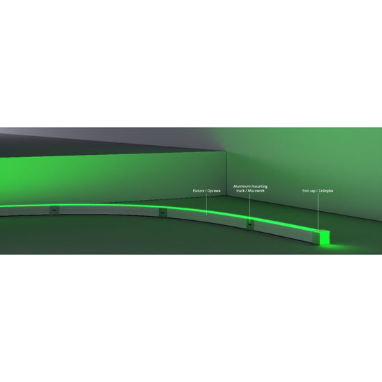 Aplicație neon flex LED emisie laterală 24V 17,2 W/m, IP67, 16 mm