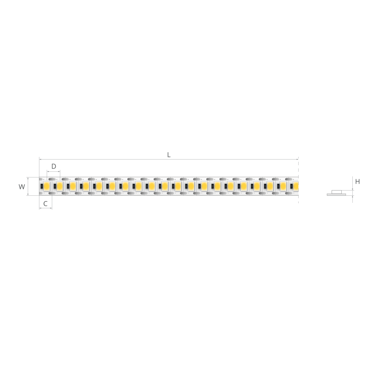 Bandă LED 24V 7,2 W/m, 168 LED/m, CRI 90, IP20, 8 mm, tăiere la 5,95 mm