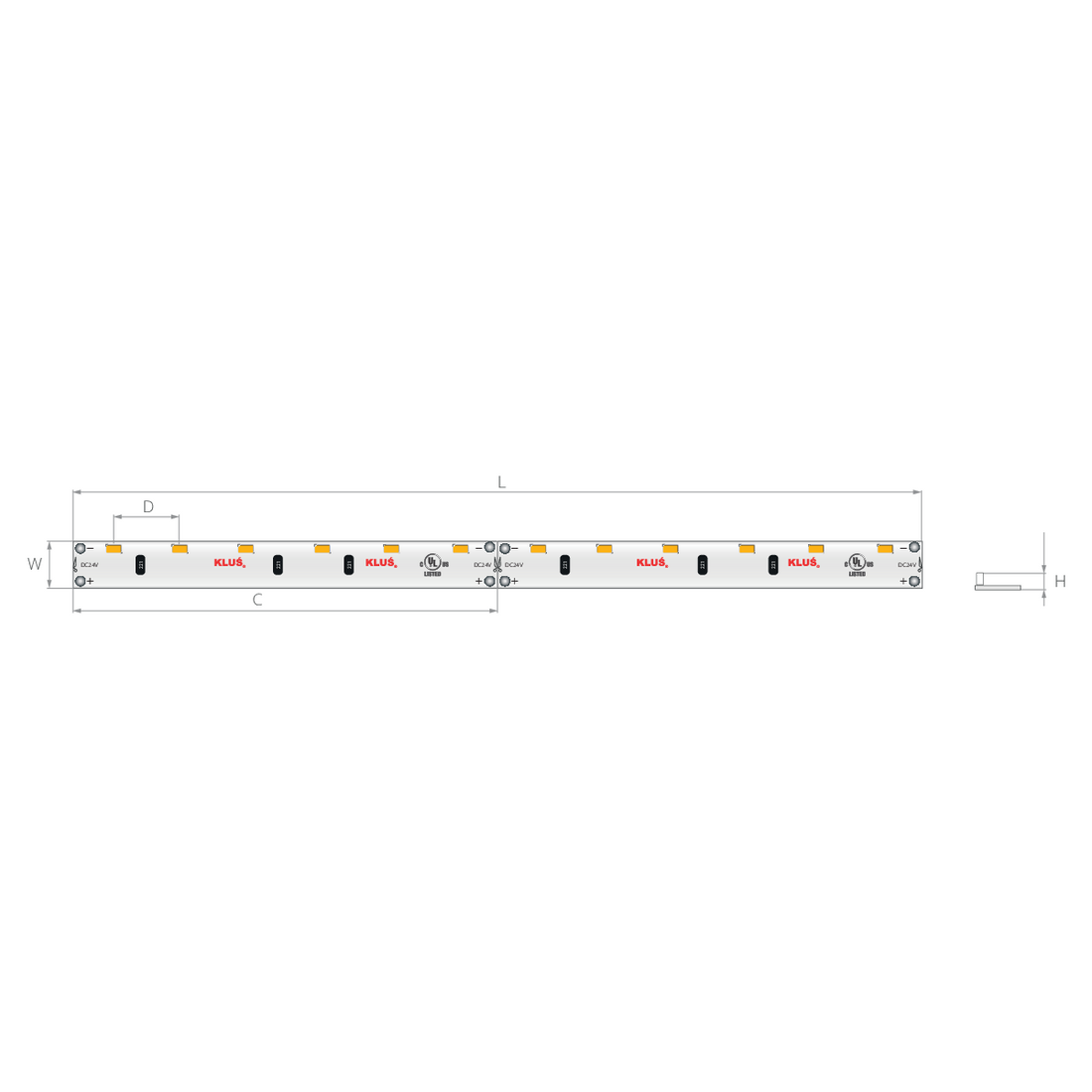 Bandă LED 24V 4,8 W/m, 60 LED/m, CRI 90, IP20, 5 mm, emisie laterală