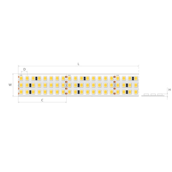 Bandă LED 24V 21,6 W/m, 480 LED/m, CRI 90, IP20, 22 mm