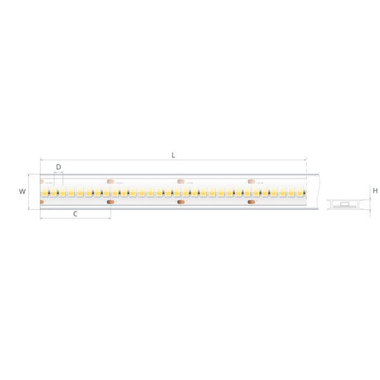 Bandă LED 24V 12,6 W/m, 240 LED/m, CRI 90, IP65, 16,7×4,6 mm