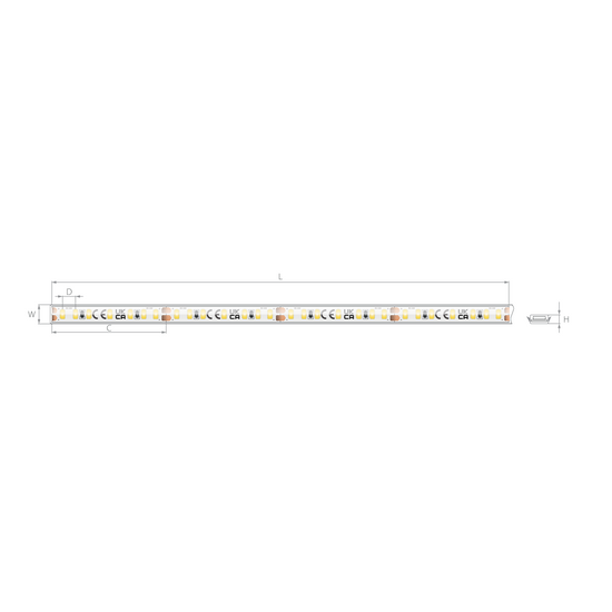 Bandă LED îngustă 24V 4,5 W/m, 196 LED/m, CRI 90, IP65, 8×2,7 mm