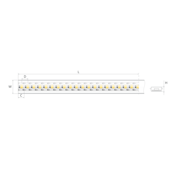 Bandă LED 24V 7,2 W/m, 168 LED/m, CRI 90, IP65, 10,7×4,1 mm, tăiere la 5,95 mm