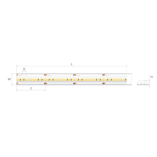 Bandă LED 24V 8,3 W/m, 240 LED/m, CRI 90, IP65, 10×3 mm
