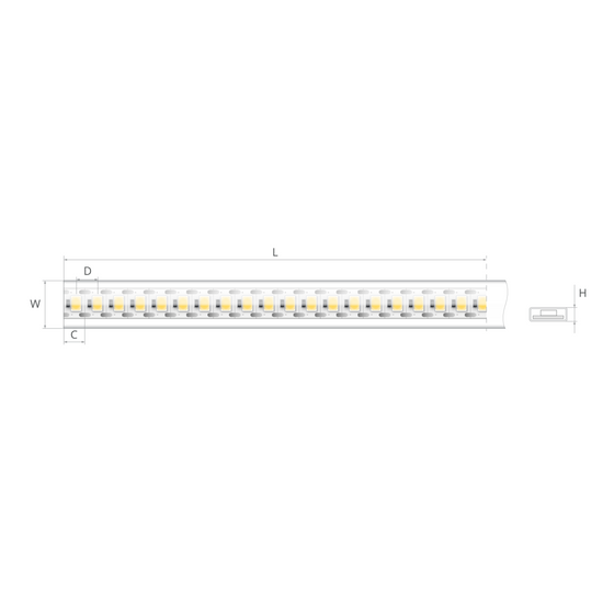 Bandă LED 24V 7,2 W/m, 168 LED/m, CRI 90, IP65, 10,7×3 mm, tăiere la 5,95 mm