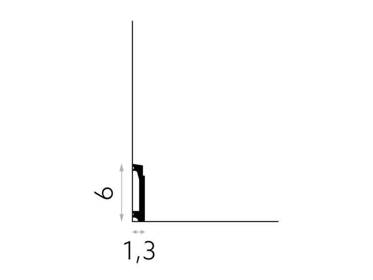 PLINTA POLIMER RIGID MD027 - 200 x 6 x 1.3 cm