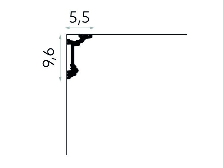 CORNISA POLIMER RIGID MD137 - 200 x 9.6 x 5.5 cm