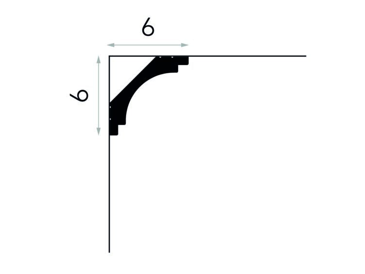 CORNISA POLIMER RIGID MD145 - 200 x 6 x 6 cm