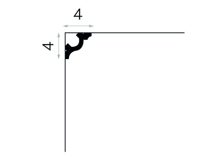 CORNISA POLIMER RIGID MD172 - 200 x 4 x 4 cm