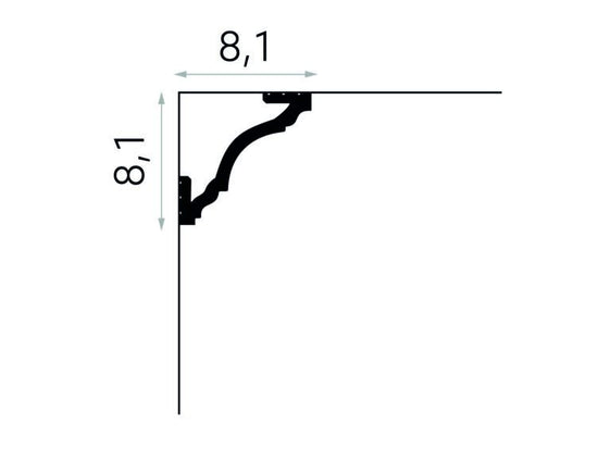 CORNISA POLIMER RIGID MD213 - 200 x 8.1 x 8.1 cm - Decorevo