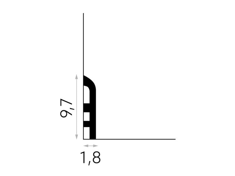 PLINTA POLIMER RIGID MD355 - 200 x 9.7 x 1.8 cm