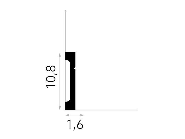 PLINTA POLIMER RIGID MD356 - 200 x 10.8 x 1.6 cm