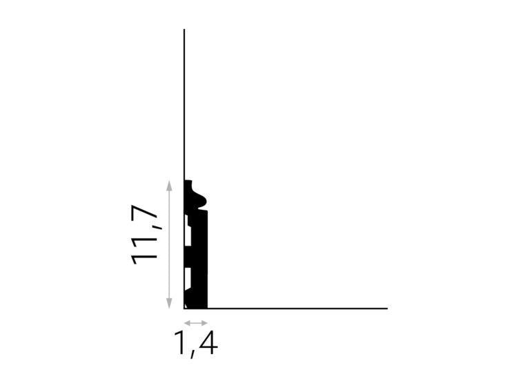 PLINTA POLIMER RIGID MD358 - 200 x 11.7 x 1.4 cm