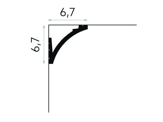 CORNISA POLIMER RIGID MD380 - 200 x 6.7 x 6.7 cm - Decorevo