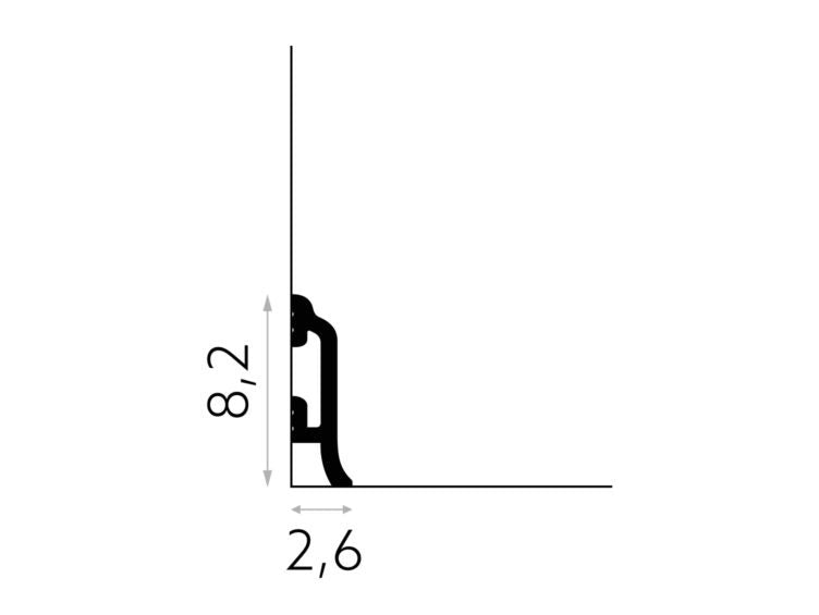 PLINTA POLIMER RIGID MD8300 - 200 x 8.2 x 1.7 cm