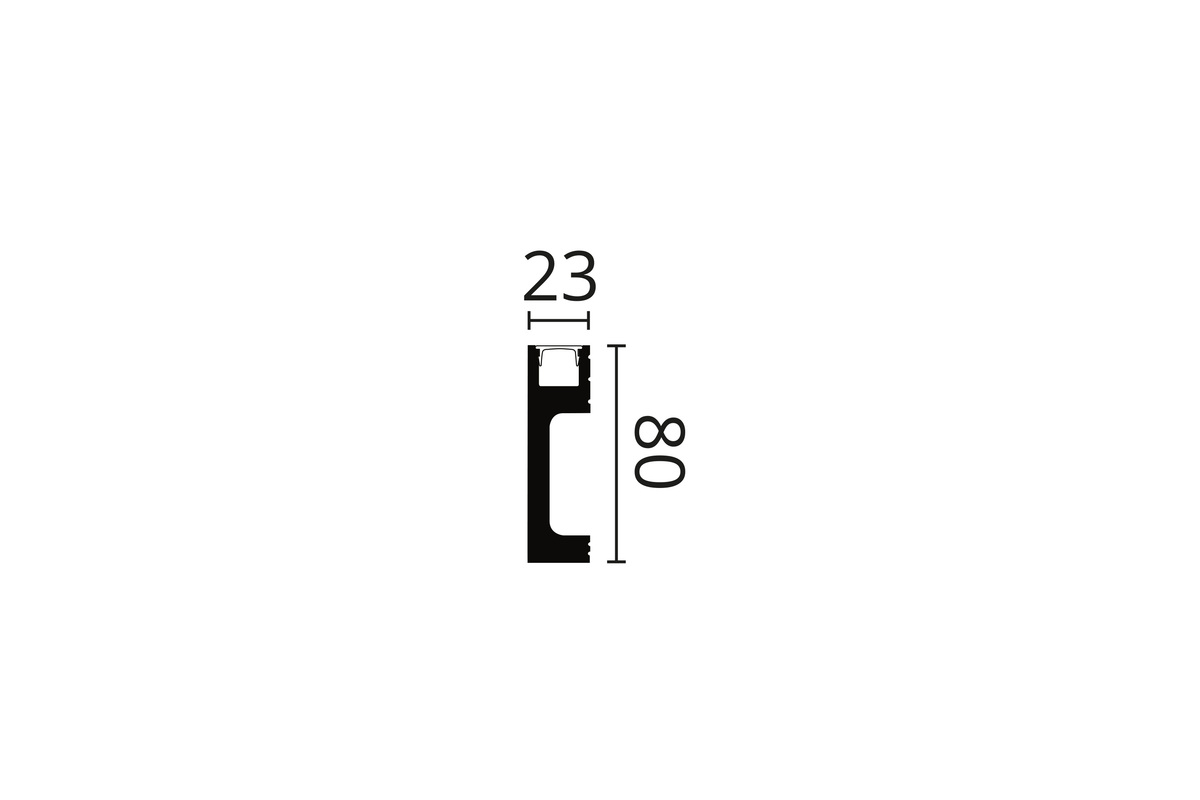 PLINTA NEAGRA CU LED POLIMER DUR IL10 - 200 x 8 x 2 cm - imagine 2