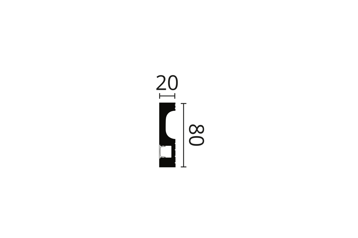 PLINTA NEAGRA CU LED POLIMER DUR IL11 - 200 x 8 x 2 cm - imagine 2