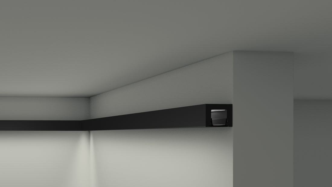 PROFIL BANDA LED NEGRU POLIMER DUR IL12 - 200 x 2.5 x 2 cm - Decorevo