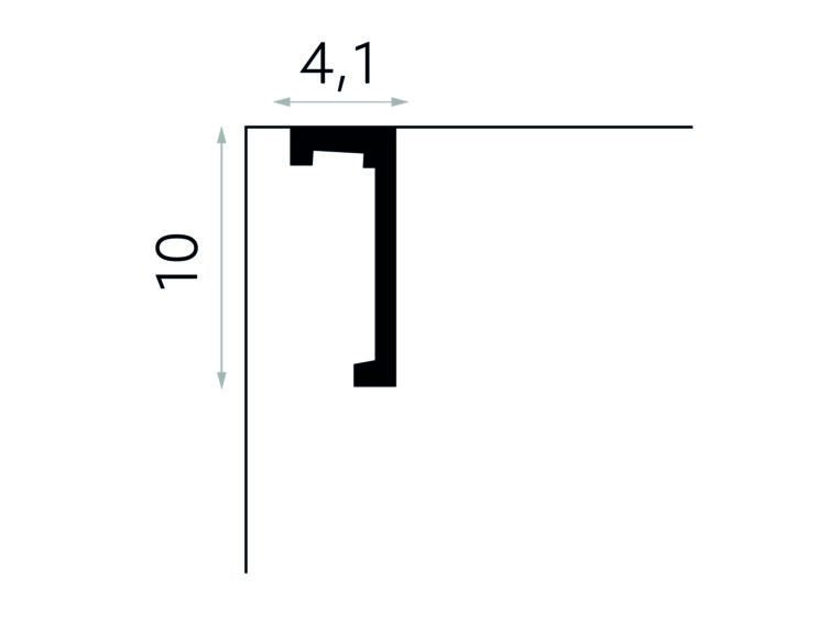 PROFIL MASCARE DRAPERIE QL026 - 240 x 10 x 4.1 cm