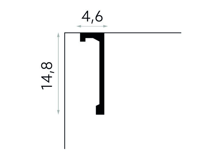 PROFIL MASCARE DRAPERIE QL036 - 240 x 14.8 x 4.6 cm