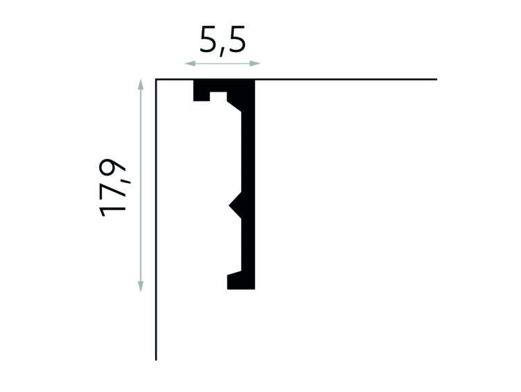 PROFIL MASCARE DRAPERIE QL056 - 240 x 17.9 x 5.5 cm