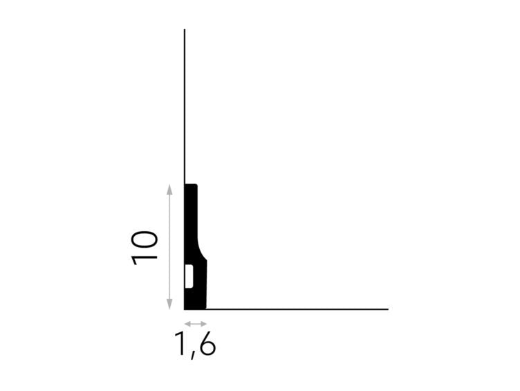 PLINTA POLIMER RIGID QS009 - 200 x 10 x 1.6 cm