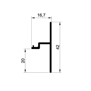 Profil plintǎ ascunsǎ Shadow Gap Aluminiu Anodizat Negru 3 Metri