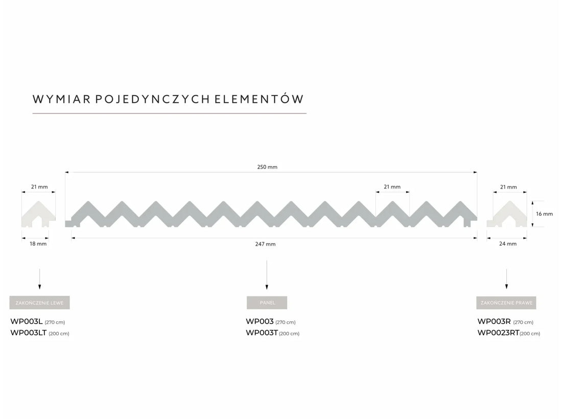 Terminație stânga pentru riflaj decorativ Vivid WP003L