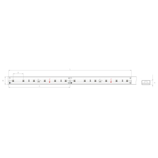 Bandă LED albastră 24V 4,8 W/m, 60 LED/m, IP65, 10×4 mm