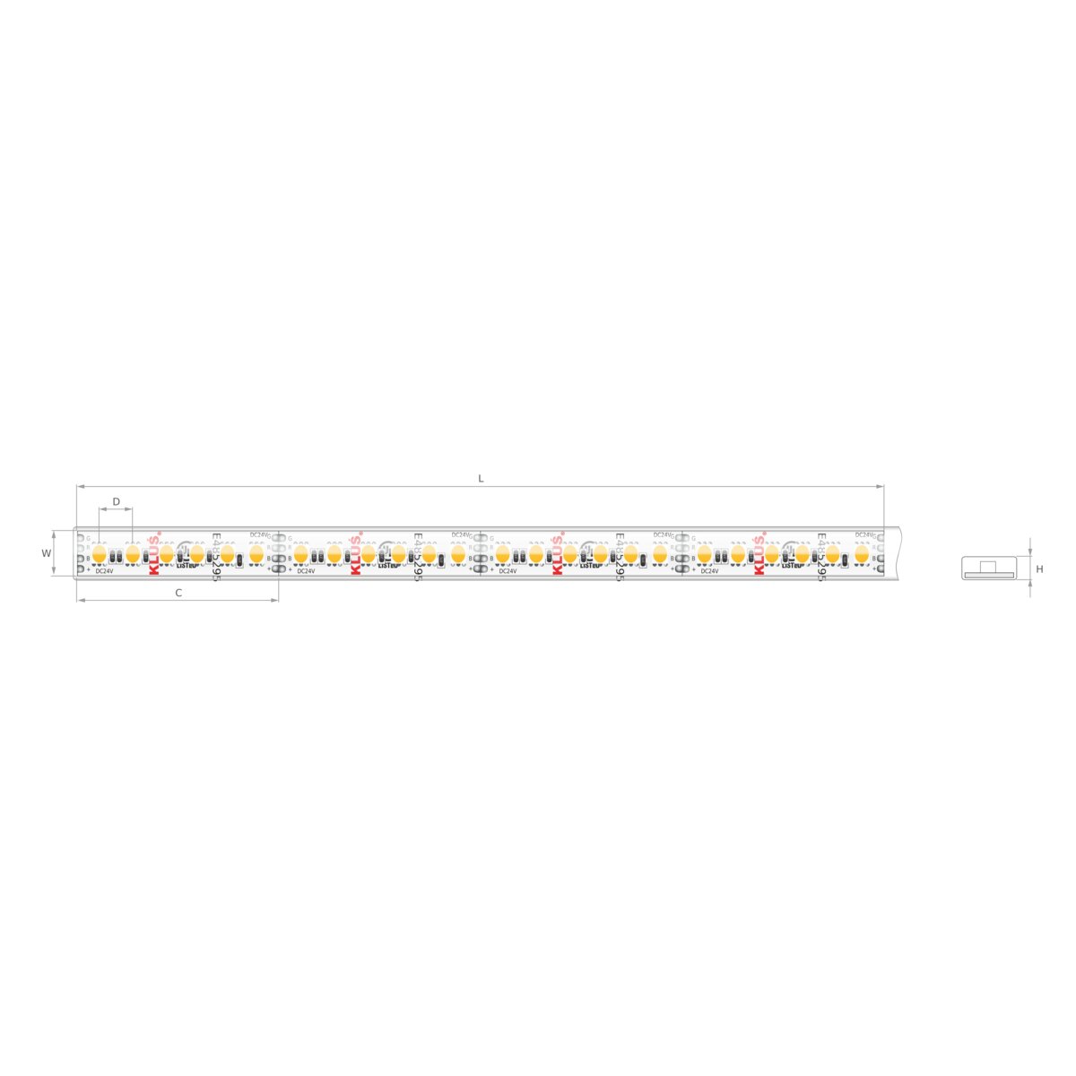Bandă LED RGB 24V 12 W/m, 120 LED/m, IP65, 10,7×3 mm