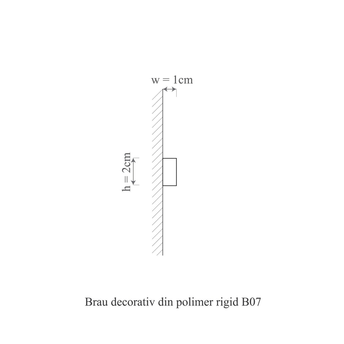 Brau decorativ din polimer rigid B7 - 2x1x200 cm - secțiune profil