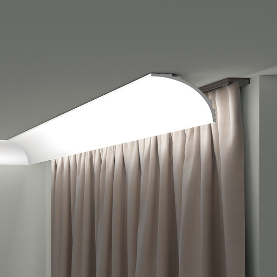PROFIL MASCARE DRAPERIE CU LED POLIMER DUR IL18 - 200 x 12.1 x 9 cm - Decorevo