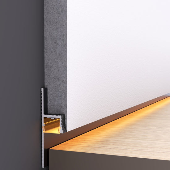 Profil Led Shadow Gap Aluminiu Negru Anodizat ILLU-B - Decorevo