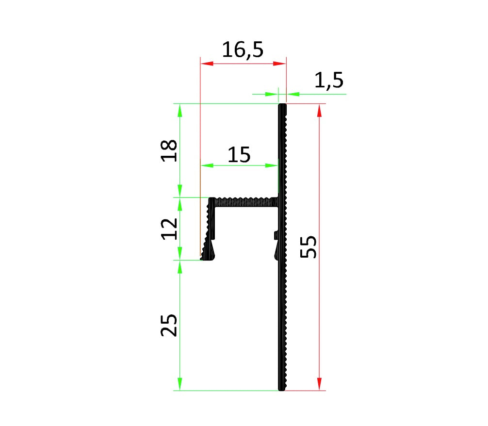 Profil Led Shadow Gap Aluminiu Negru Anodizat ILLU-B - Decorevo