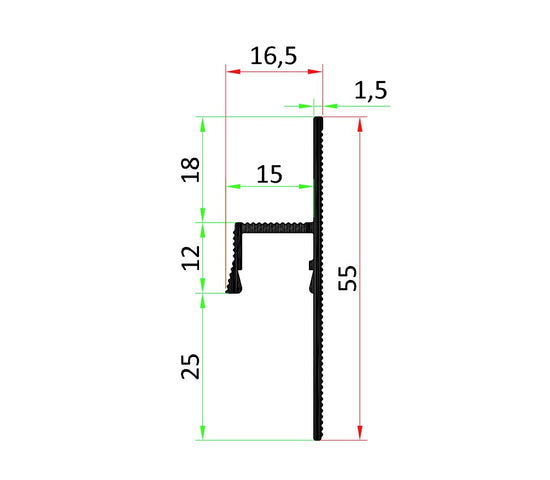 Profil Led Shadow Gap Aluminiu Negru Anodizat ILLU-B - Decorevo