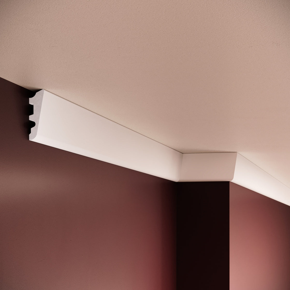 Plinta decorativa din polimer rigid S16 - 5.8x1.8x200 cm - exemplu montaj